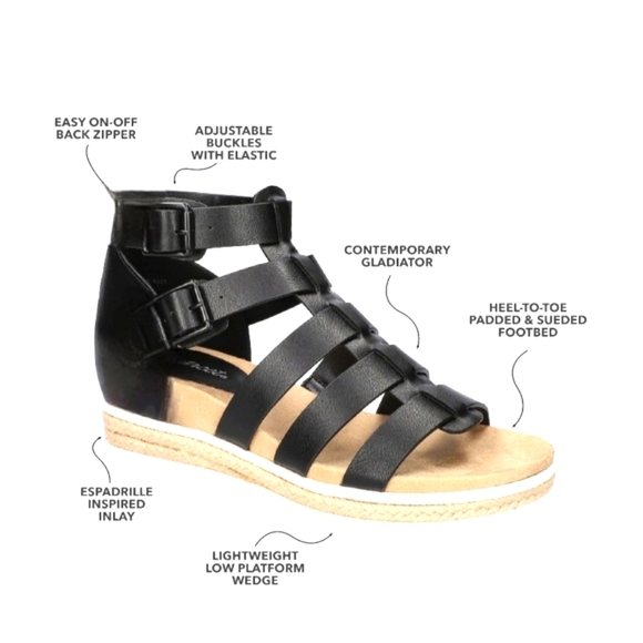 NWT Easy Street Simone comfortable and adjustable wedge sandals Size 8W - Picture 9 of 10